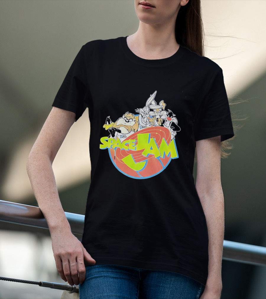 Space Jam Looney Tunes Characters Dynamic Pose T-Shirt