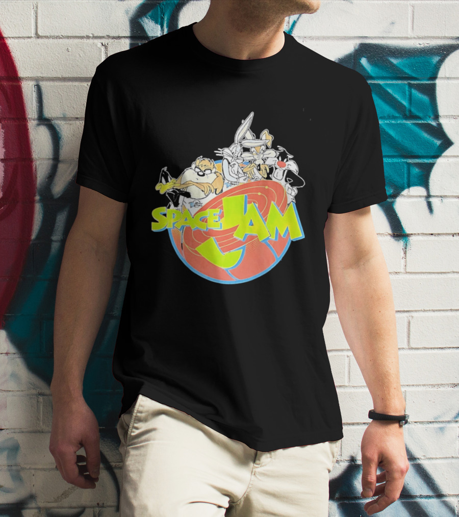 Space Jam Looney Tunes Characters Dynamic Pose T-Shirt