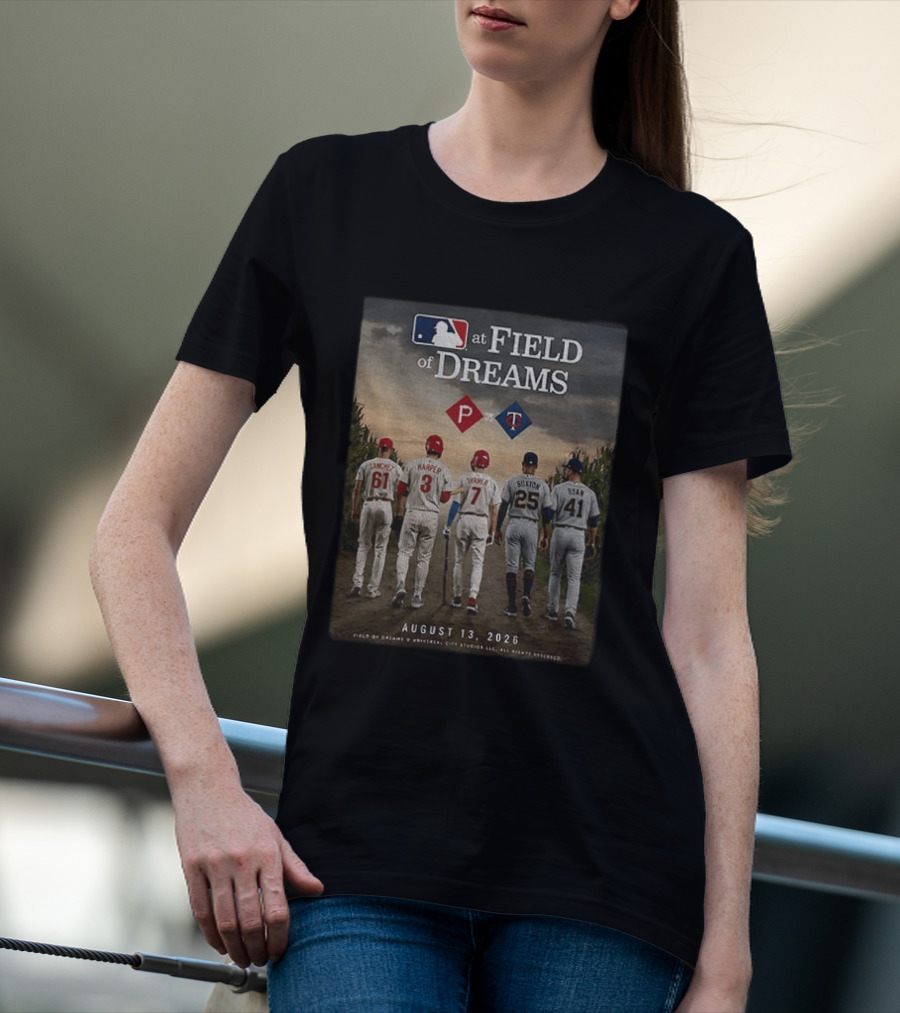 Phillies Vs Twins MLB At Field Of Dreams August 13 2026 T-Shirt