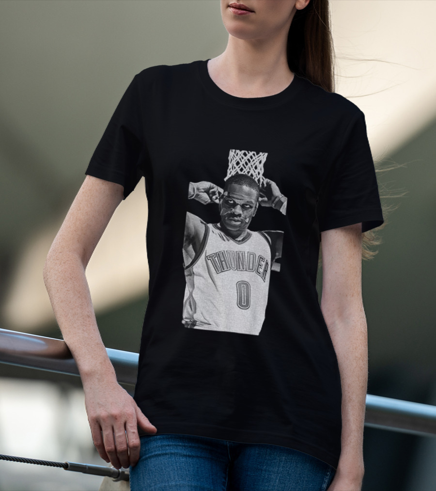 Russell Westbrook Masked OKC Thunder Basketball Legend Iconic Number 0 T-Shirt