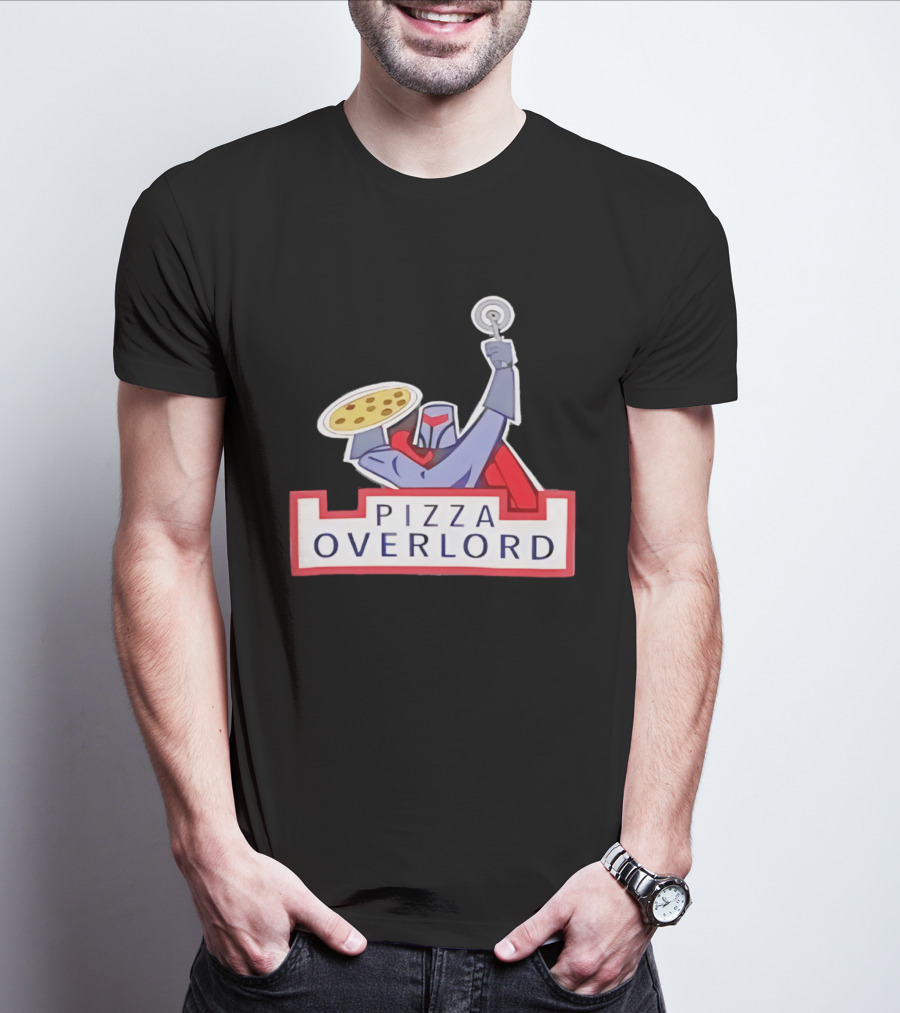 Pizza Overlord Knight With Pizza Slice And Cutter T-Shirt