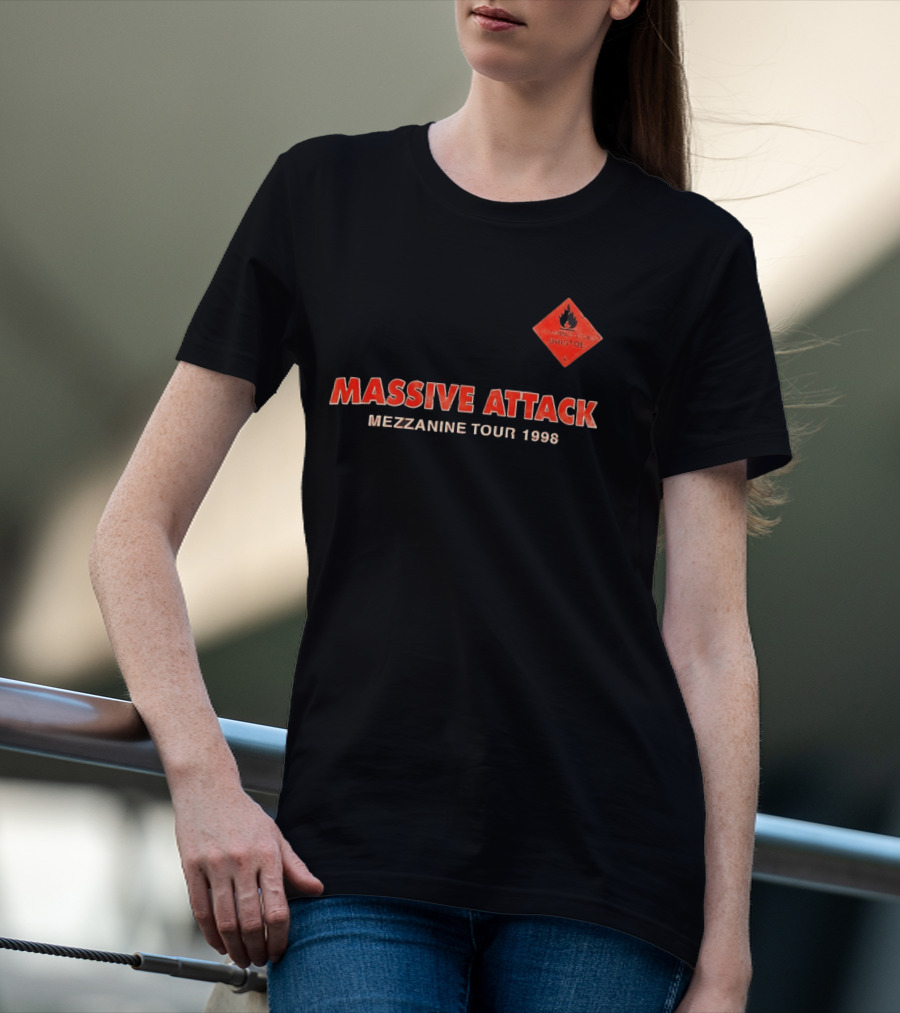 Massive Attack Flammable Gas Bristol Mezzanine Tour 1998 T-Shirt
