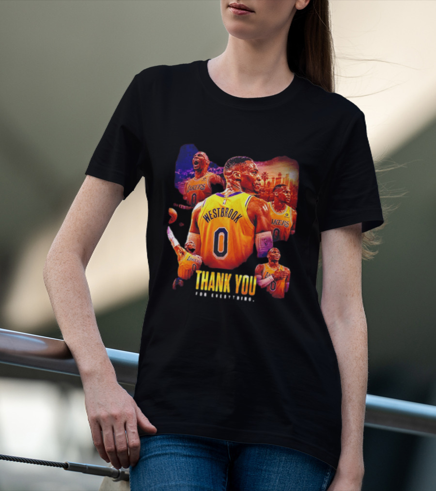 Russell Westbrook Los Angeles Lakers Thank You For Everything T-Shirt