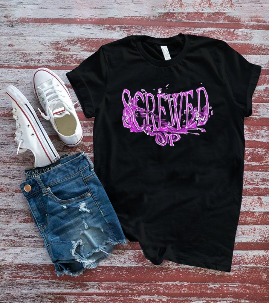 Screwed Up Purp Splash Effect T-Shirt