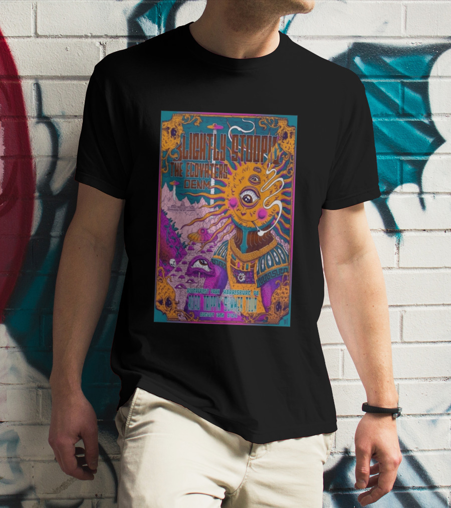 Slightly Stoopid The Elovaters DENM Road Trippin Summer Tour Riverfront Park Harrisburg PA August 13 2026 T-Shirt