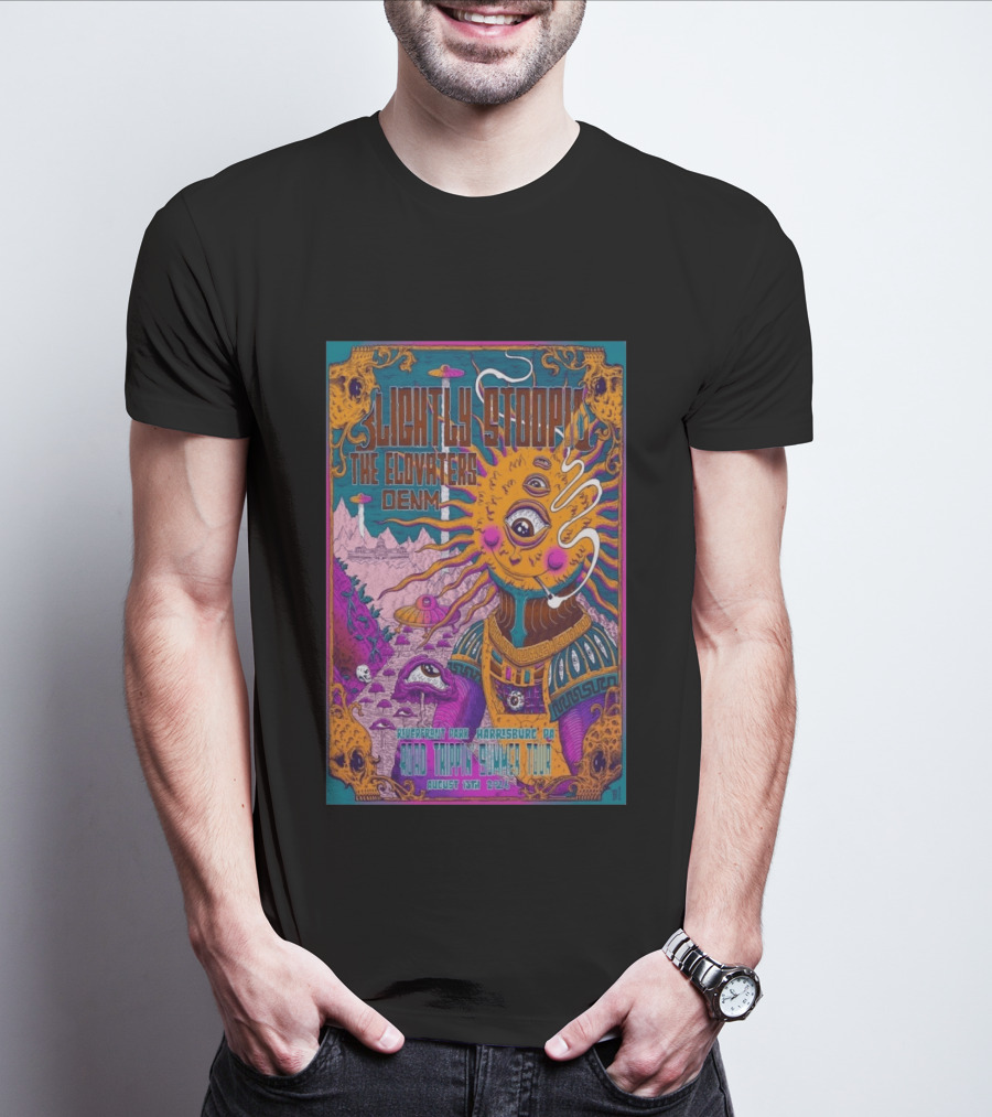 Slightly Stoopid The Elovaters DENM Road Trippin Summer Tour Riverfront Park Harrisburg PA August 13 2026 T-Shirt