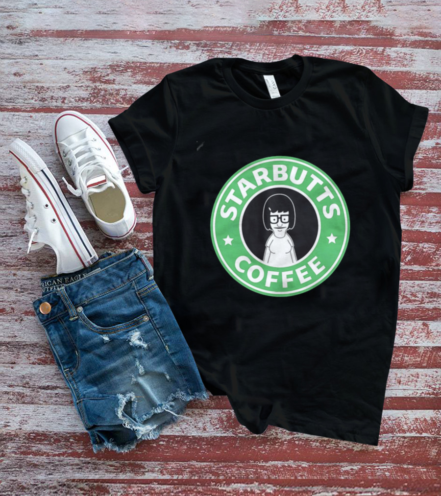 Starbutts Coffee Parody Tina Belcher Green Circular T-Shirt