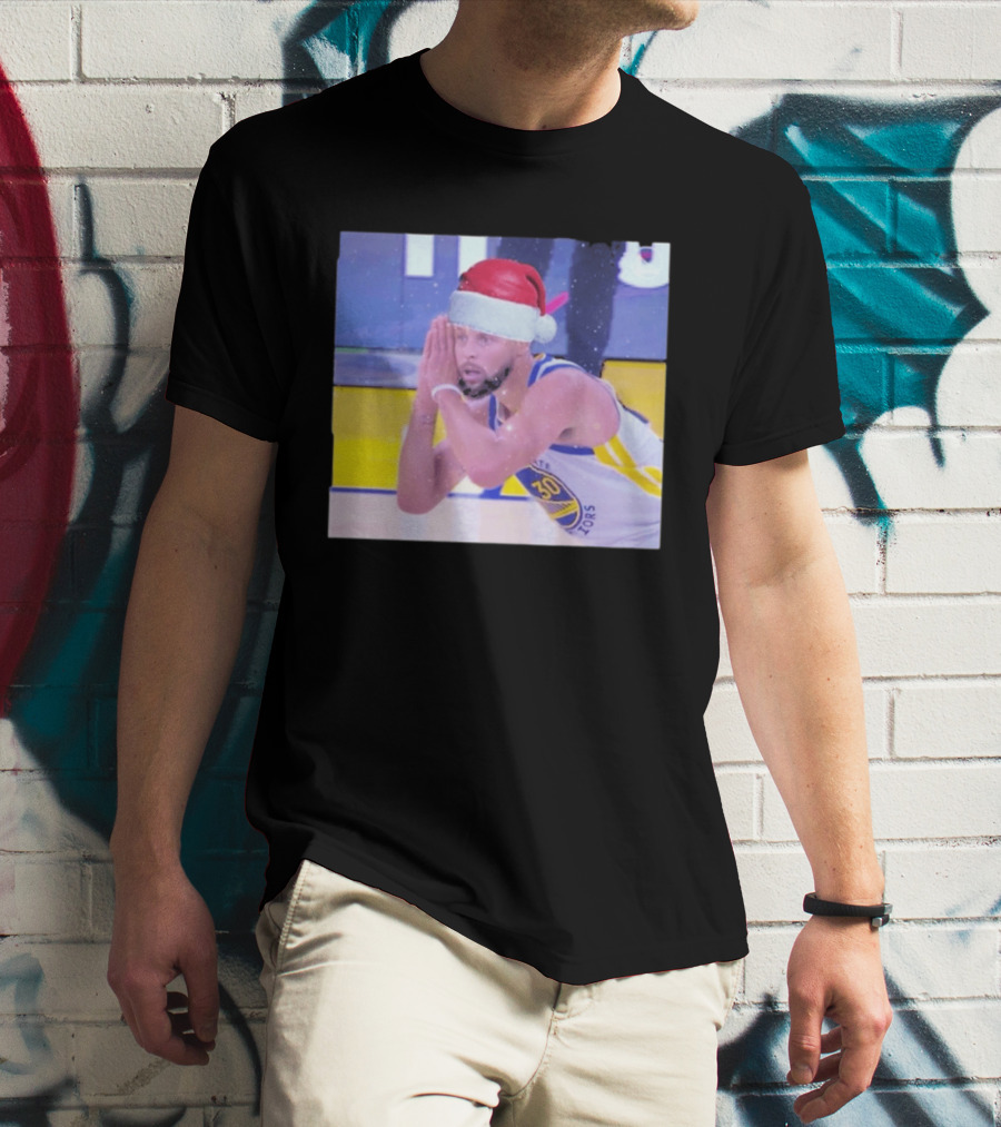 Steph Curry Night Night Xmas 2026 Santa Hat Basketball Fan Holiday T-Shirt
