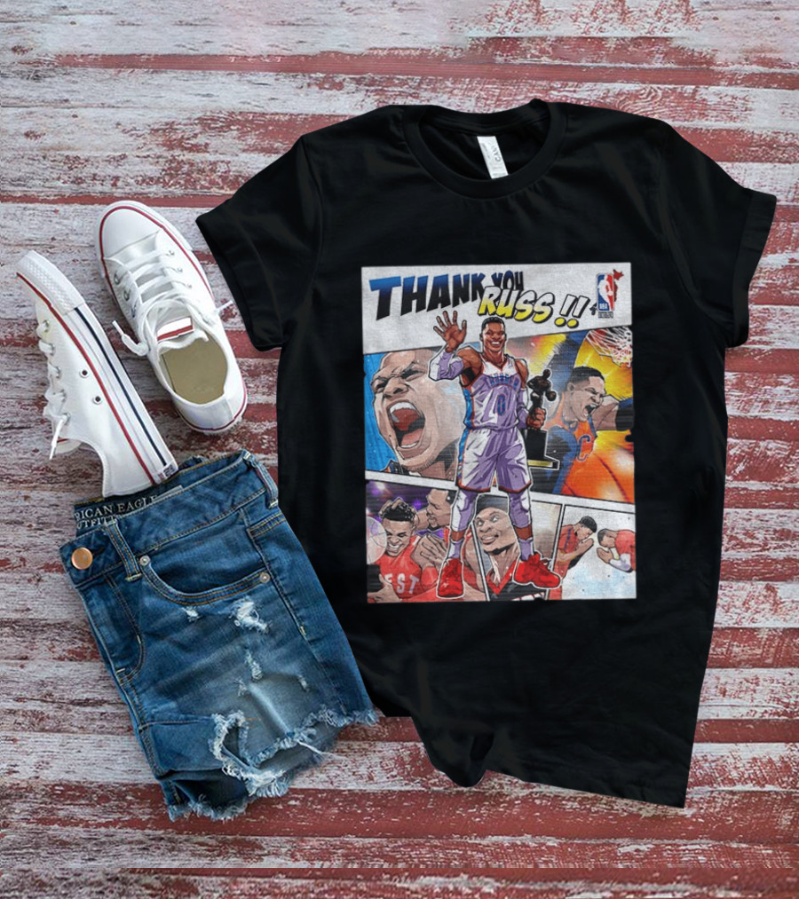 Thank You Russ NBA Tribute Mister Triple Double Legend Iconic Moments T-Shirt