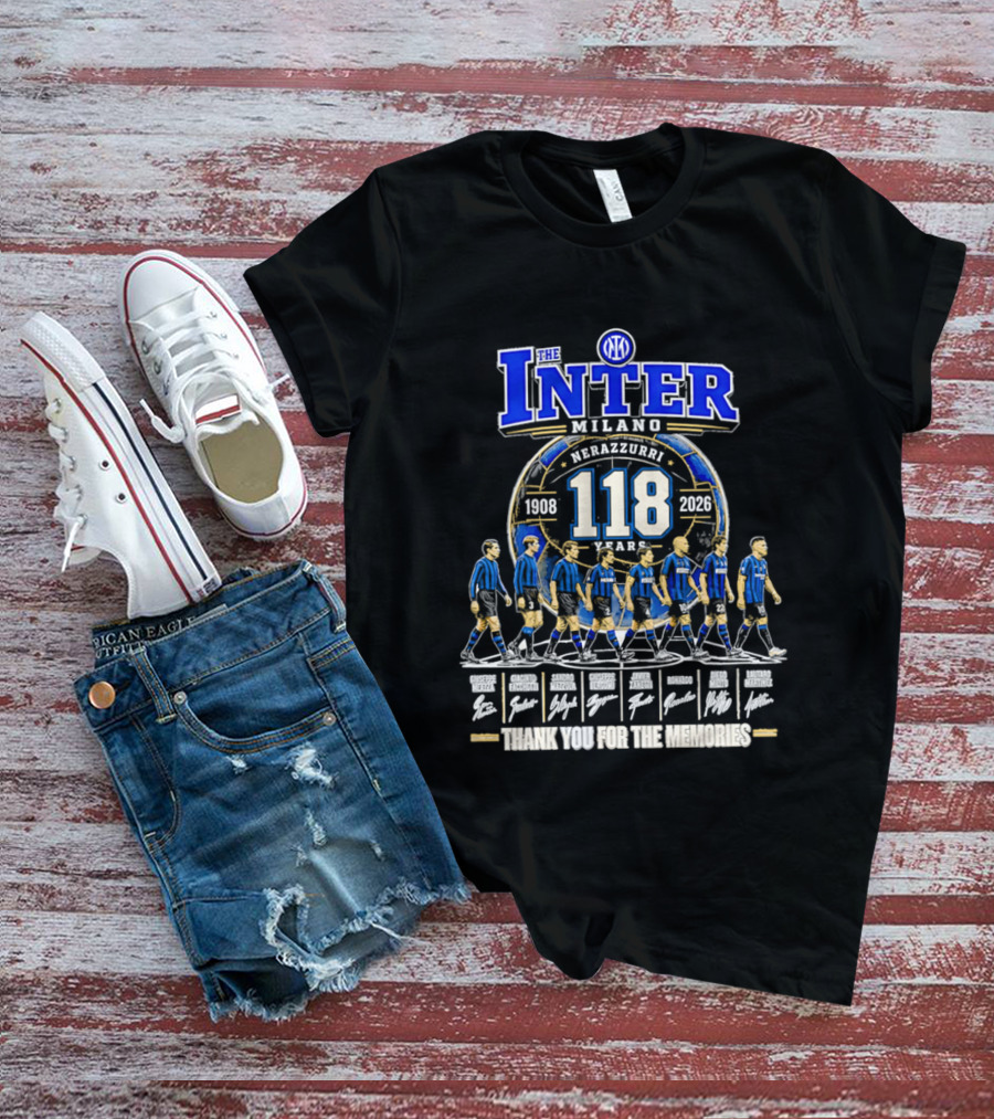 The Inter Milano 118 Years 1908 2026 Nerazzurri Thank You For The Memories T-Shirt