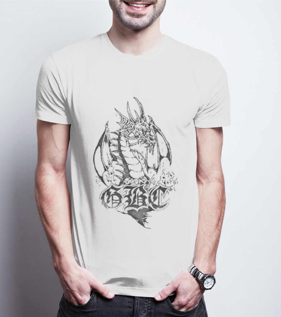 Goth Boi Clique Skull Dragon Artwork With Gothic Letters And Mythical Creature T-Shirt