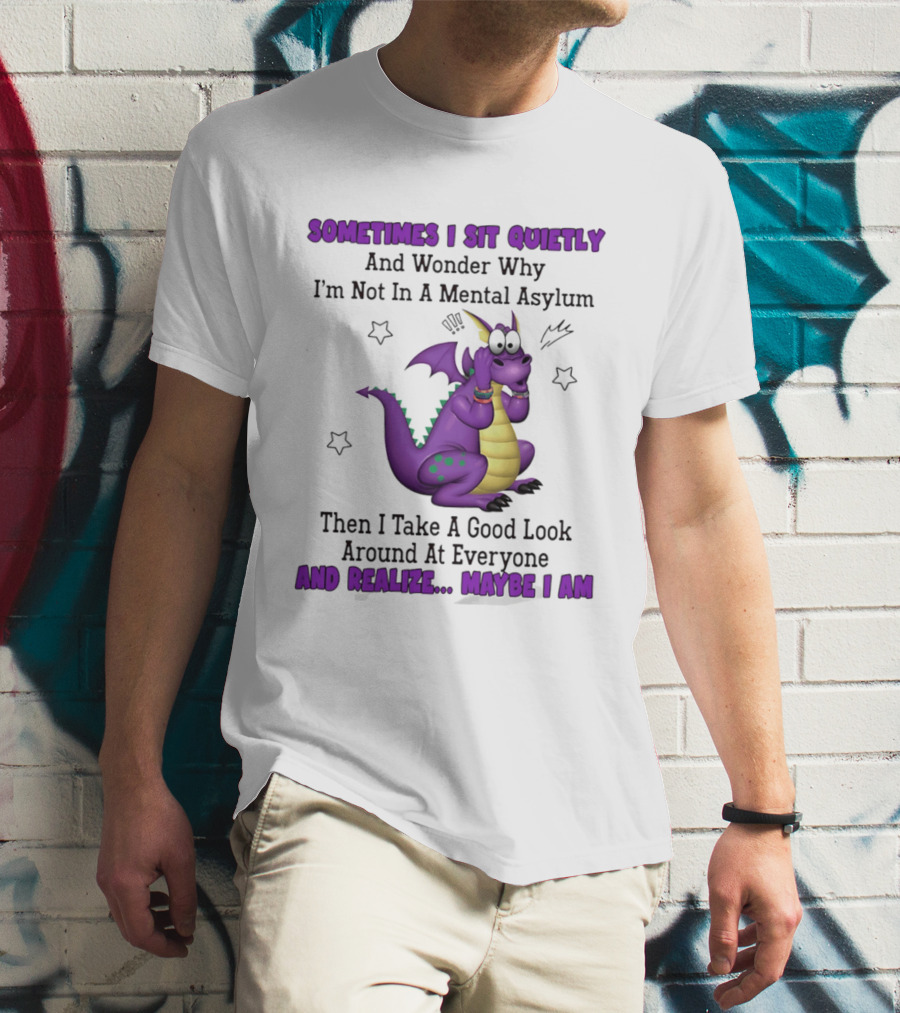 Sometimes I Sit Quietly Wonder Why I'm Not In A Mental Asylum Dragon Realize Maybe I Am T-Shirt