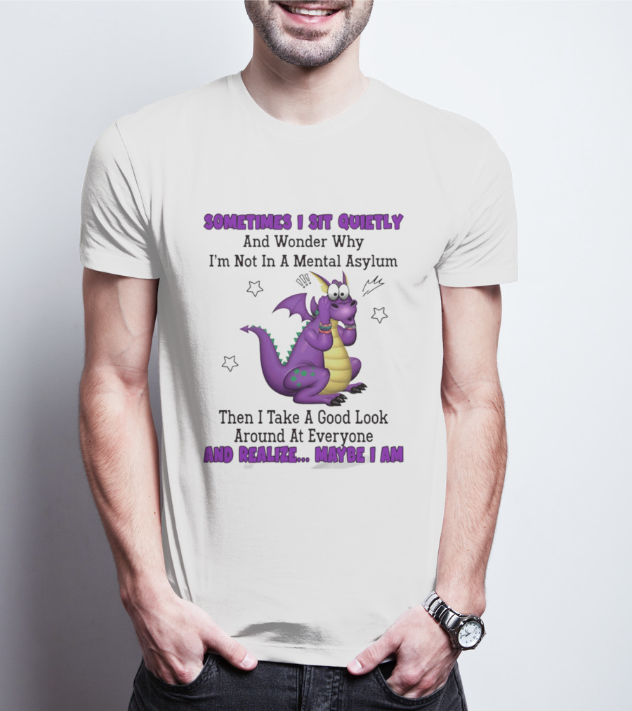Sometimes I Sit Quietly Wonder Why I'm Not In A Mental Asylum Dragon Realize Maybe I Am T-Shirt