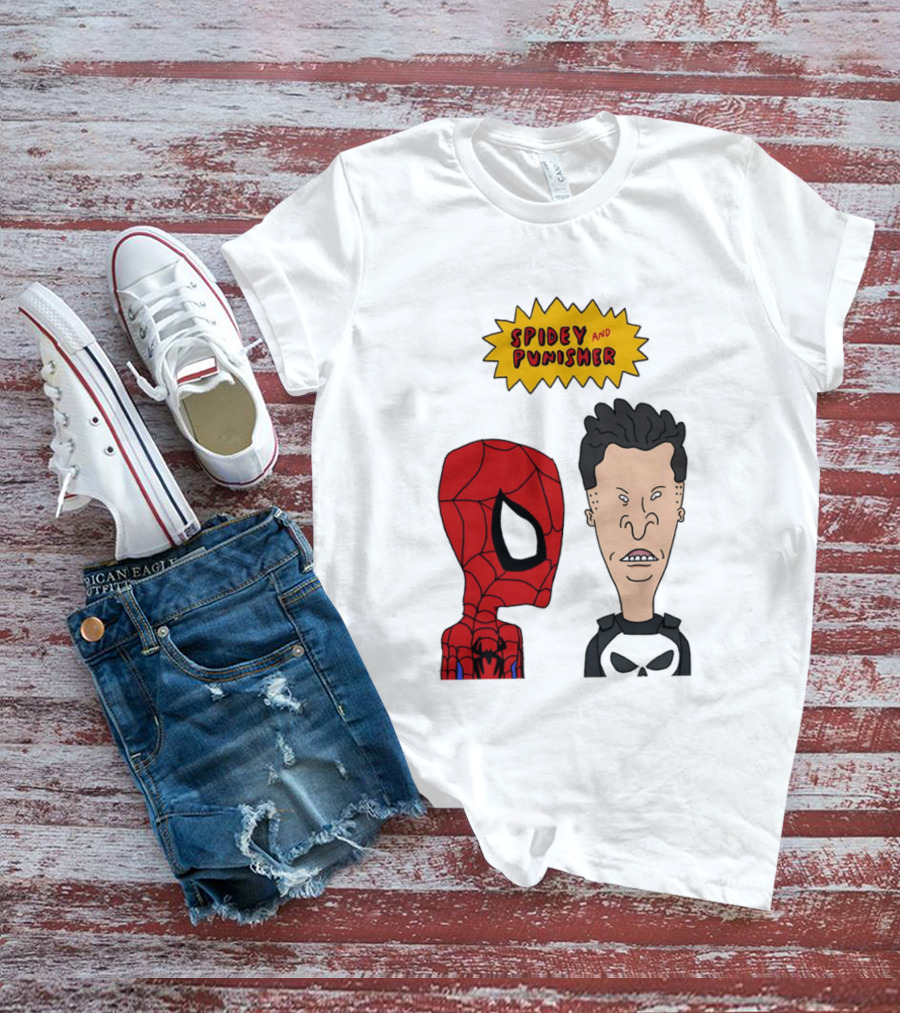 Beavis And Butt Head Spider Man Punisher Parody Marvel Mashup T-Shirt