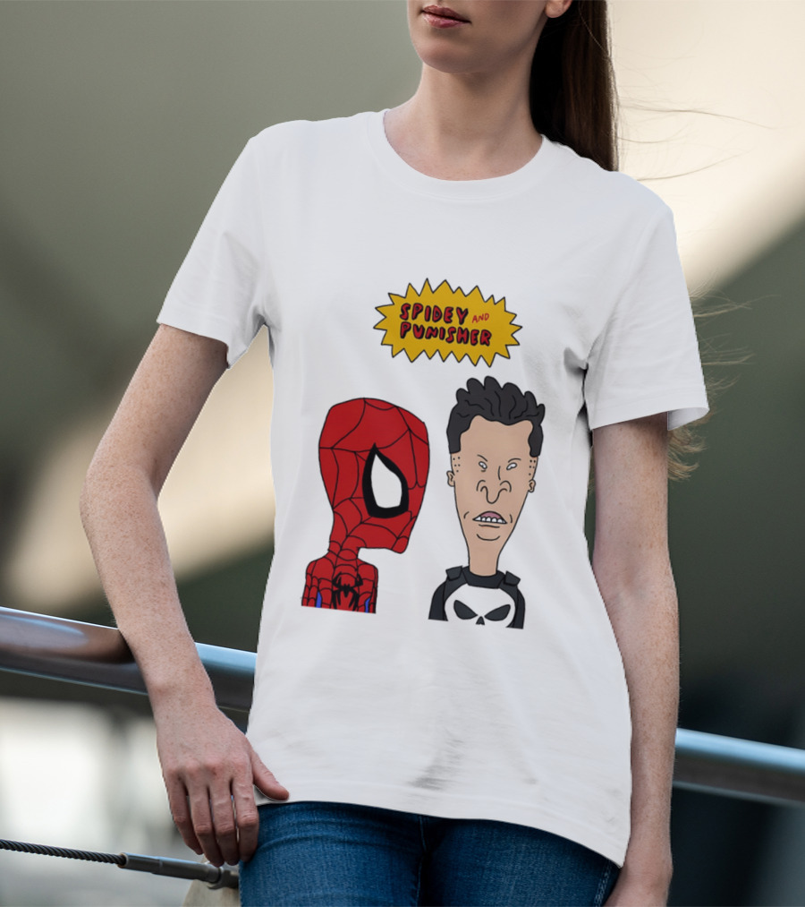 Beavis And Butt Head Spider Man Punisher Parody Marvel Mashup T-Shirt