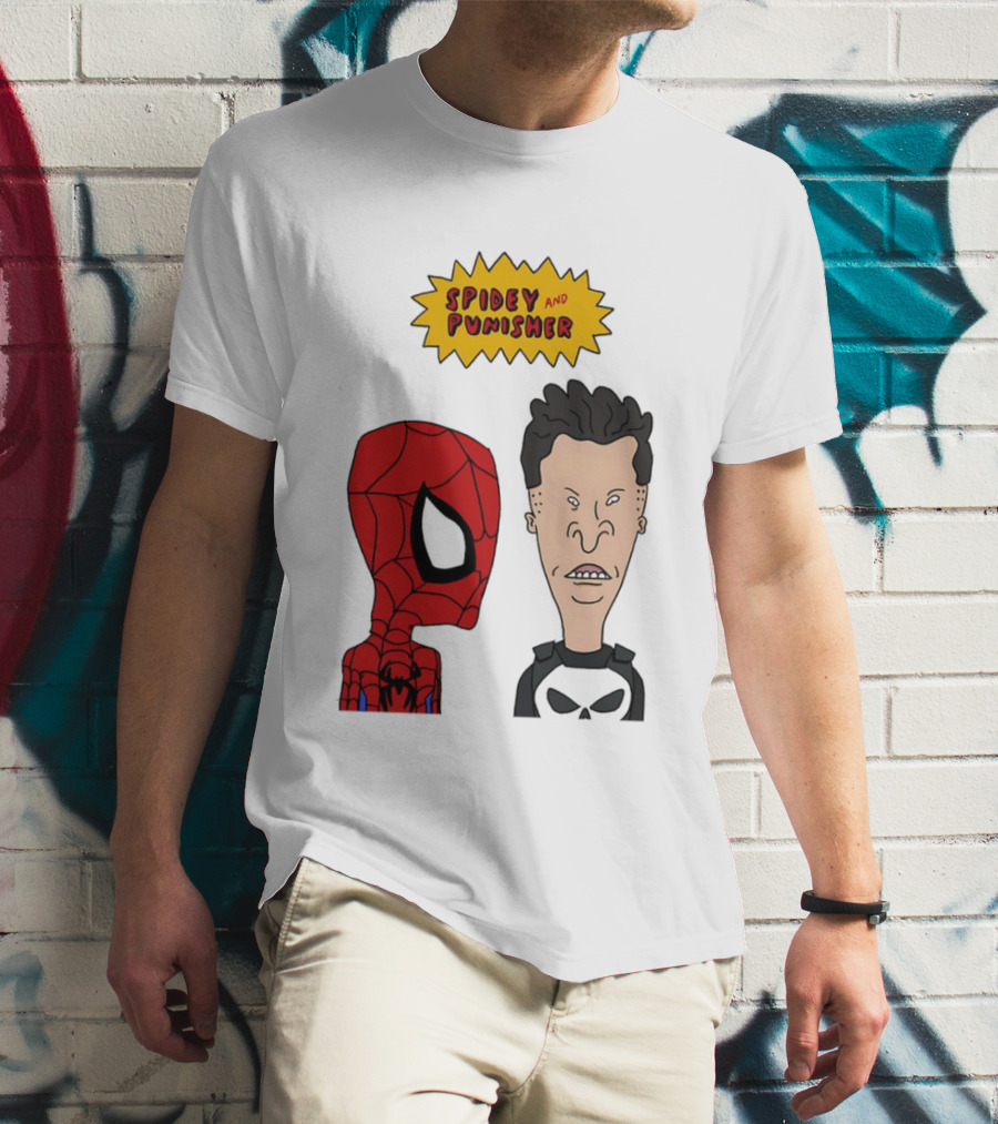 Beavis And Butt Head Spider Man Punisher Parody Marvel Mashup T-Shirt