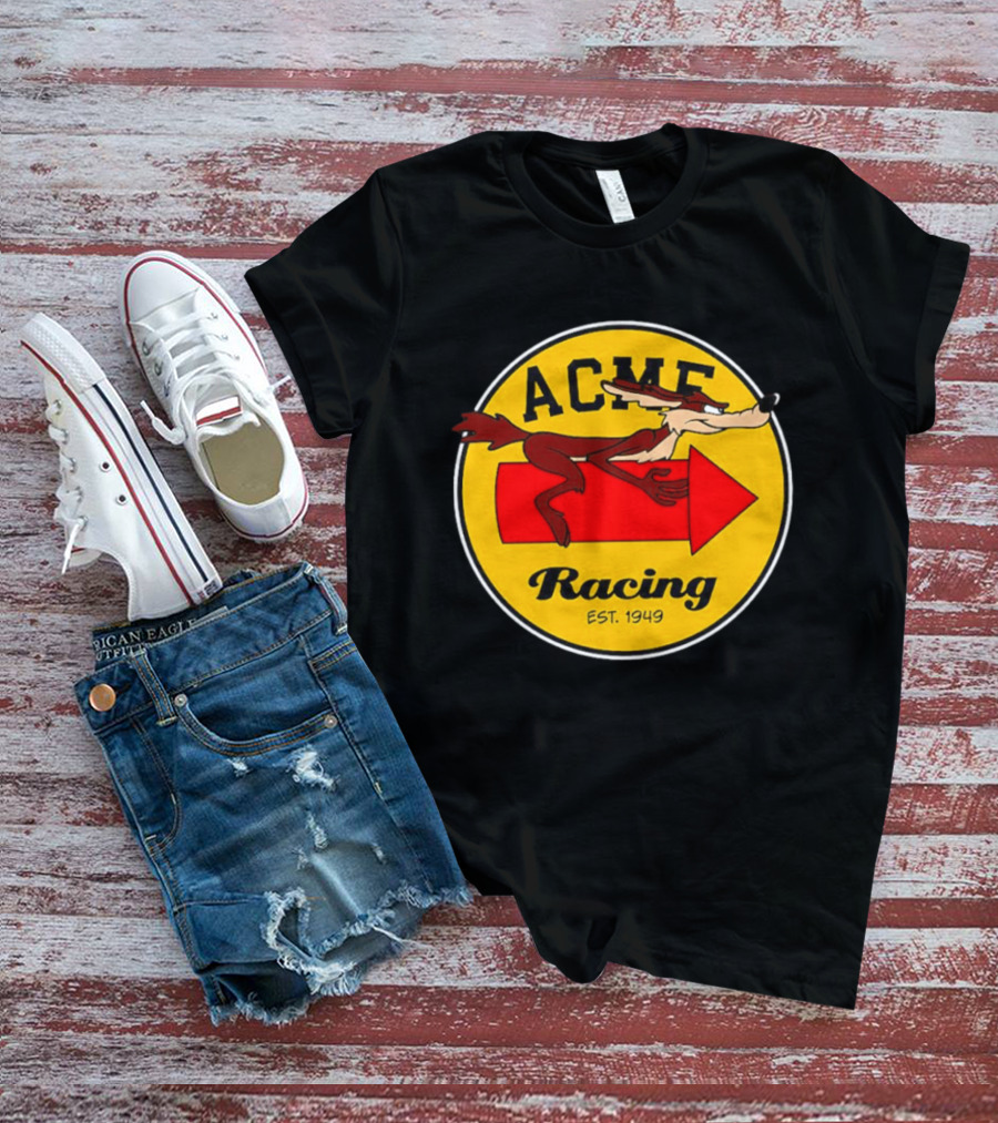 Acme Racing Wile E. Coyote Rocket Est 1949 Retro Cartoon T-Shirt