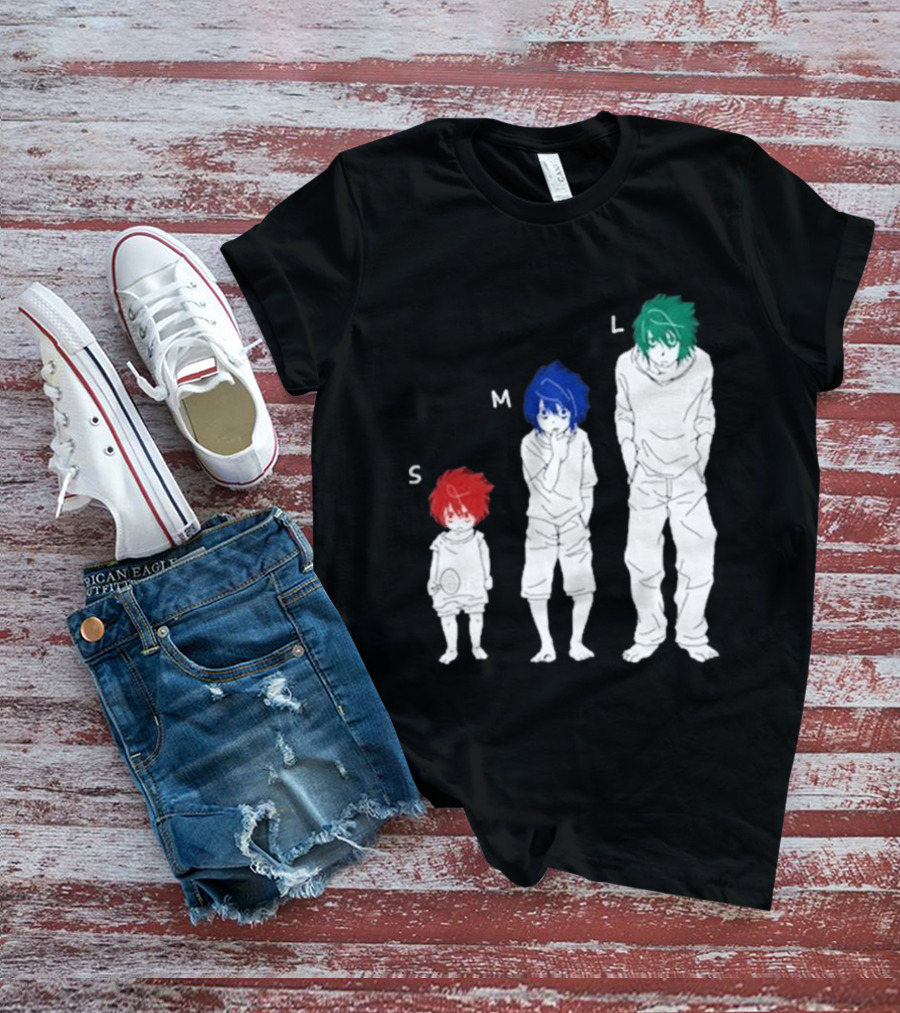 Anime Death Note L Character Evolution Sizes S M L T-Shirt