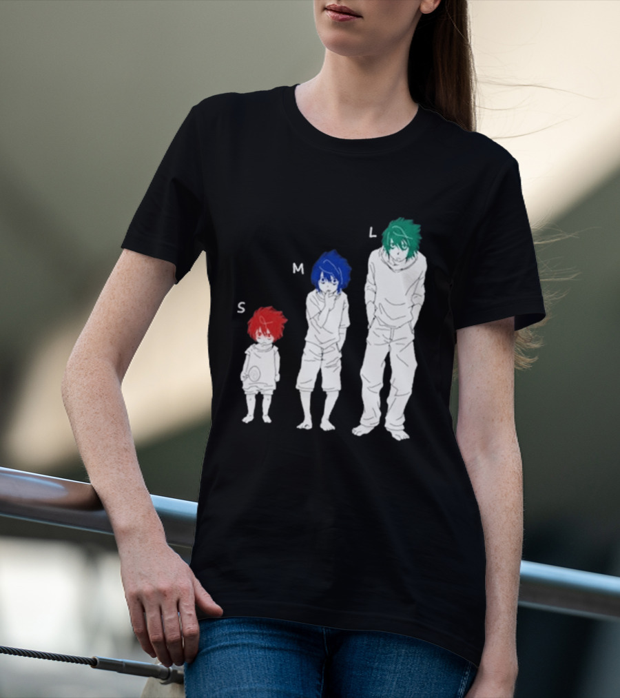 Anime Death Note L Character Evolution Sizes S M L T-Shirt