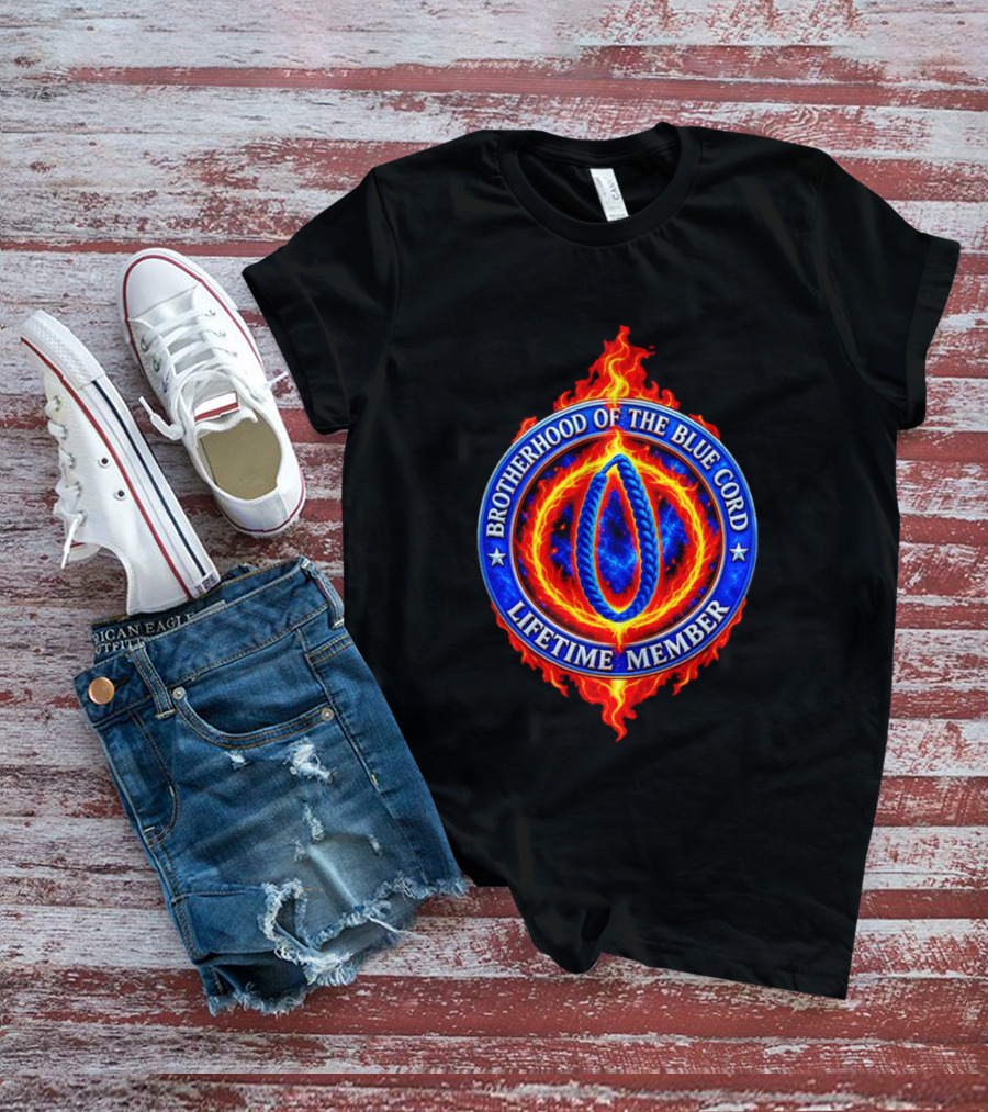 Brotherhood Of The Blue Cord Lifetime Member Fire Ring T-Shirt