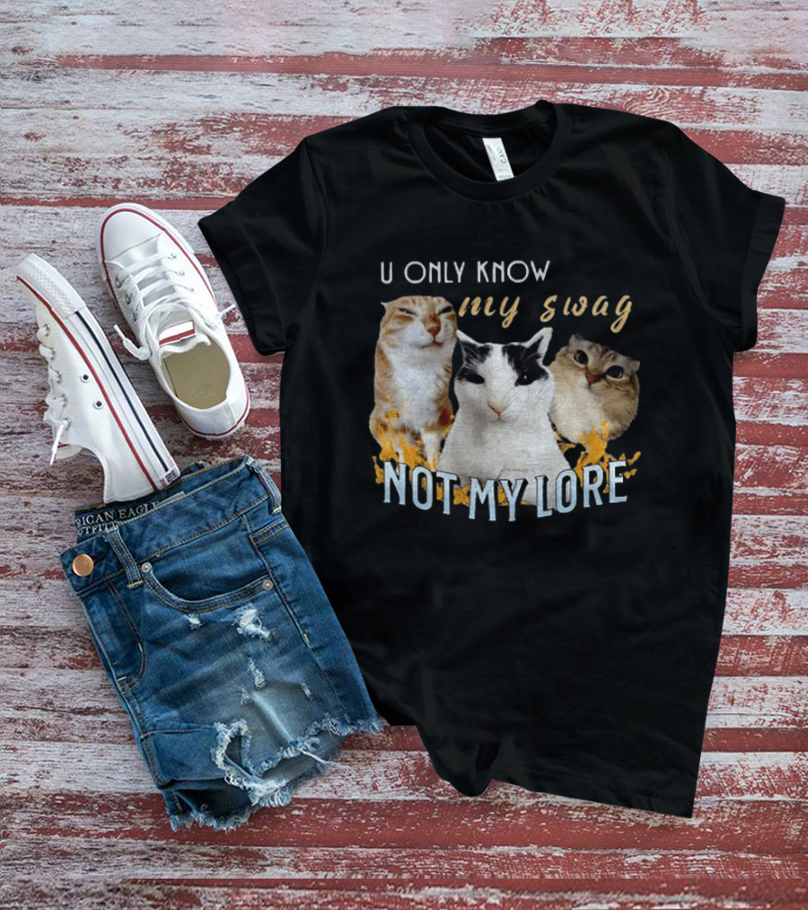 U Only Know My Swag Not My Lore Funny Cat Trio T-Shirt
