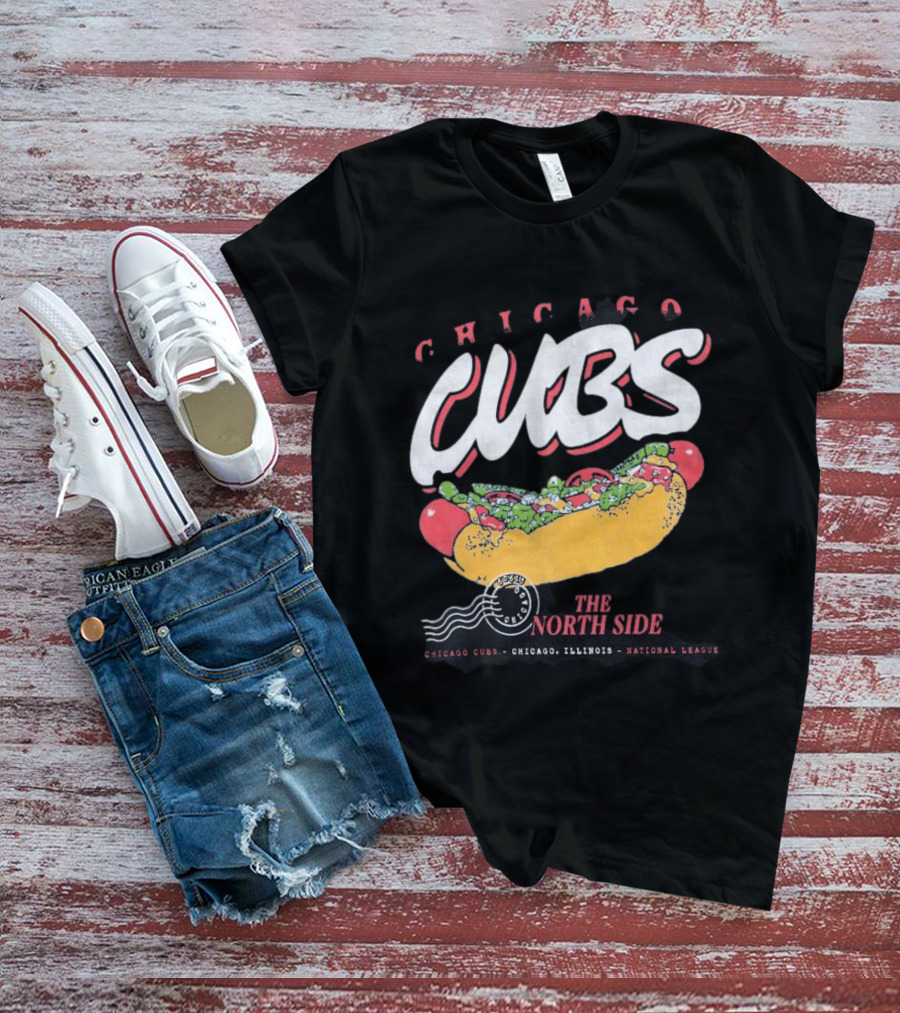 Chicago Cubs The North Side Hot Dog Chicago Illinois National League T-Shirt