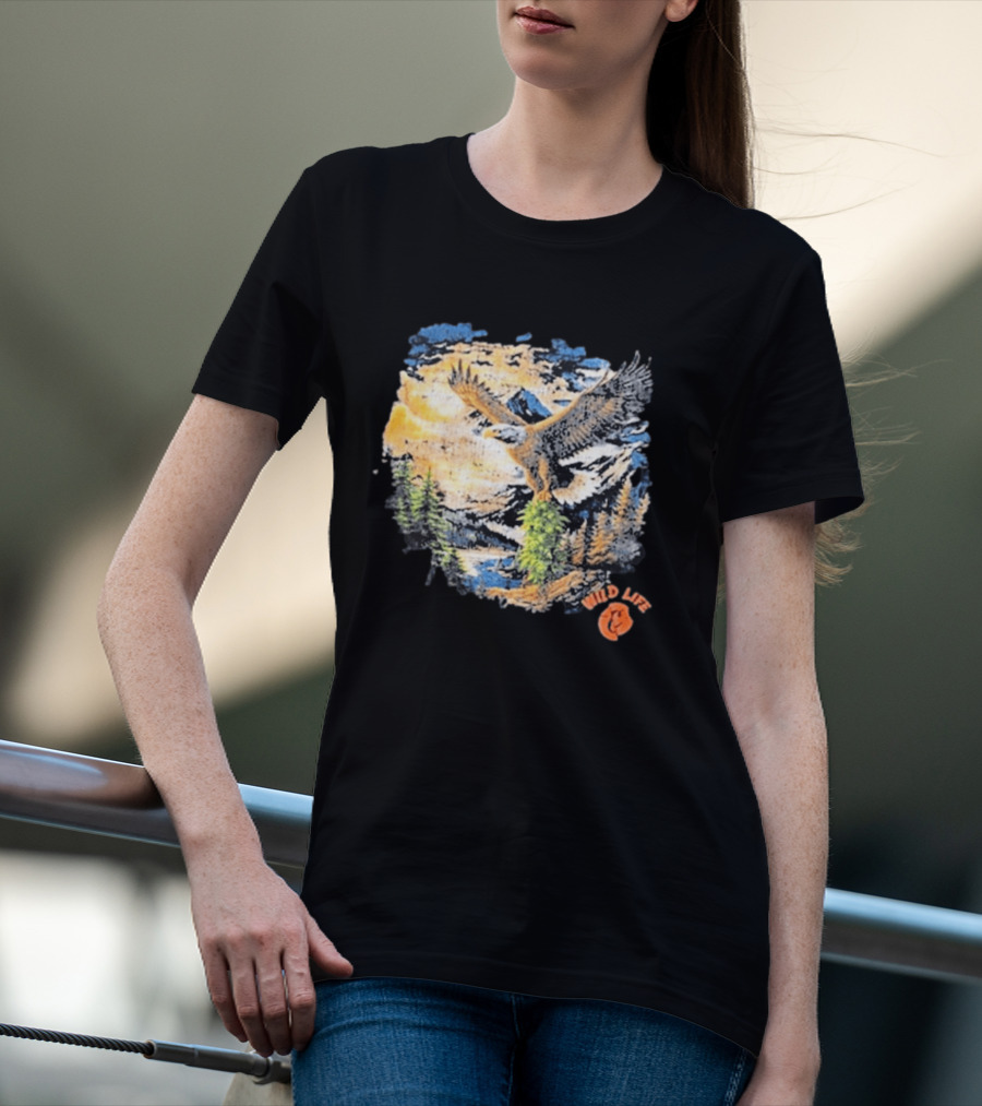 Cookies X Wildlife Soaring Eagle Mountain Scene T-Shirt