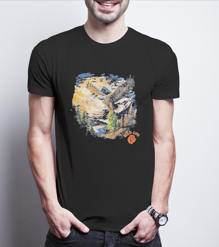 Cookies X Wildlife Soaring Eagle Mountain Scene T-Shirt