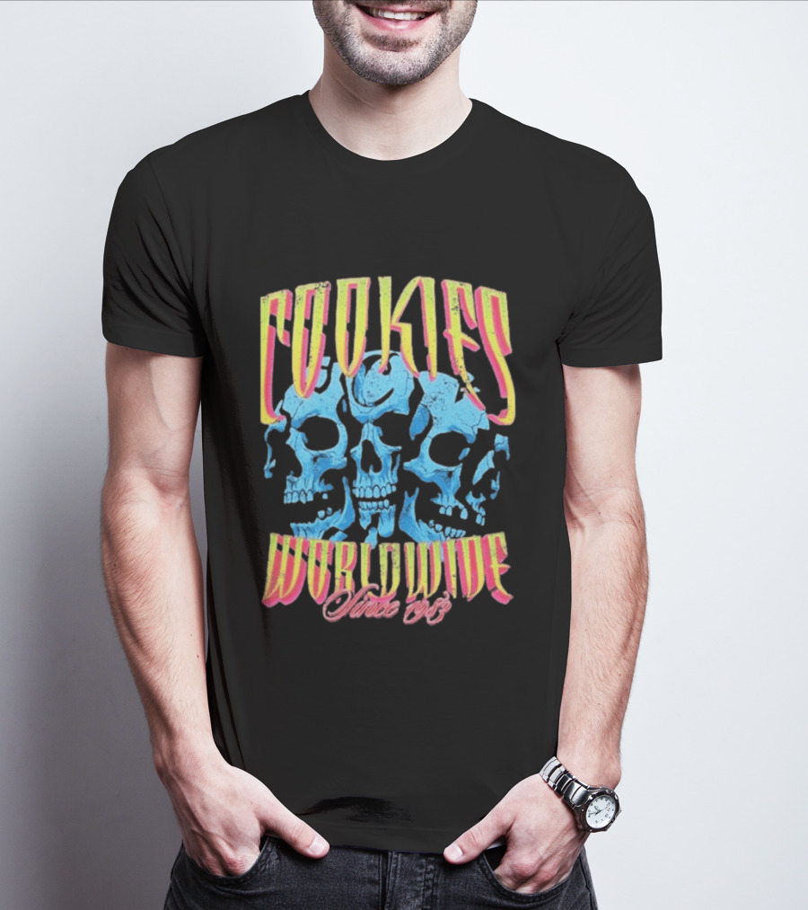 Cookies Worldwide Shattered Skulls Since 1989 T-Shirt