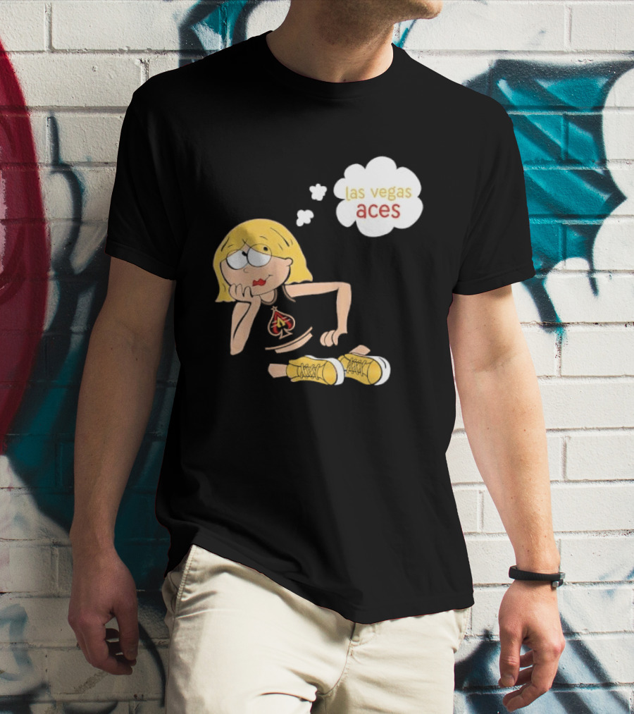 Las Vegas Aces WNBA Blonde Cartoon Girl Thought Bubble T-Shirt
