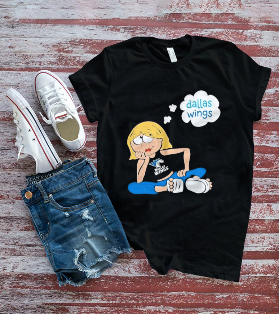 Dallas Wings WNBA Cartoon Blonde Girl Daydreaming Thought Bubble T-Shirt
