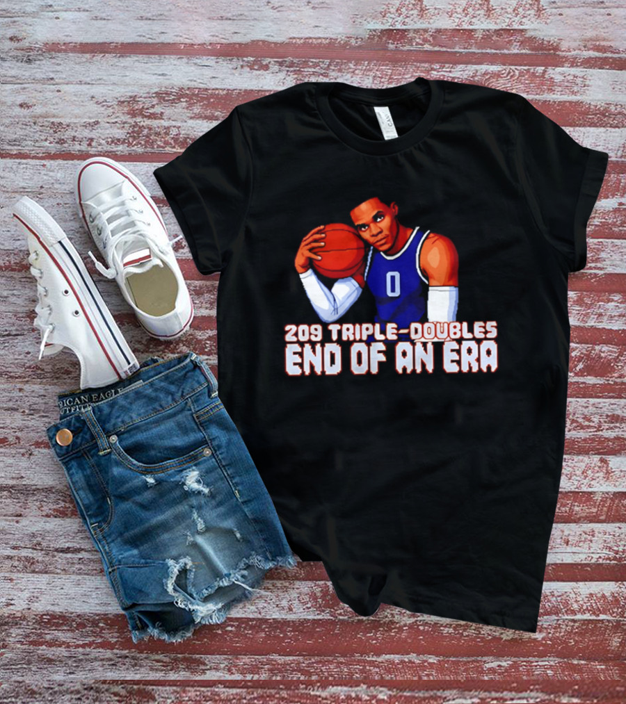 Russell Westbrook 209 Triple Doubles End Of An Era Basketball Legend Pixel T-Shirt