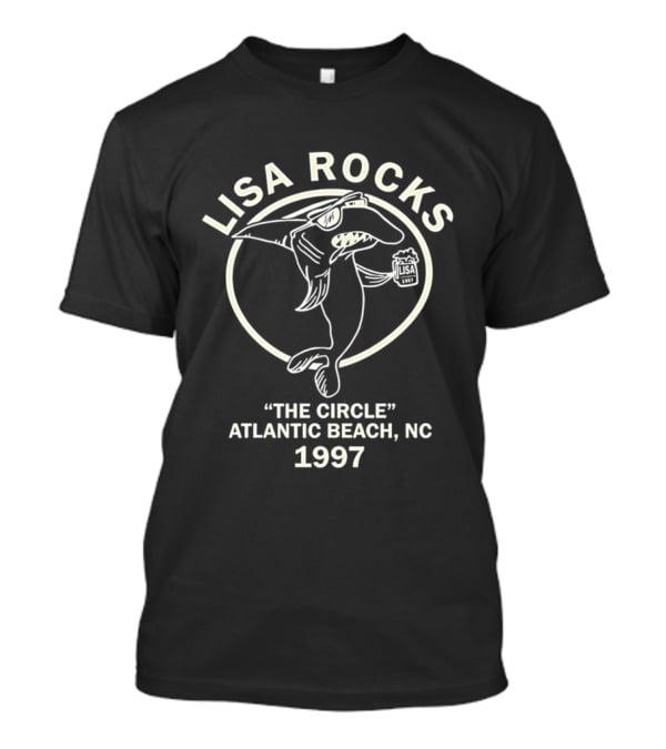 Lisa Rocks The Circle Atlantic Beach NC 1997 Shark T-Shirt