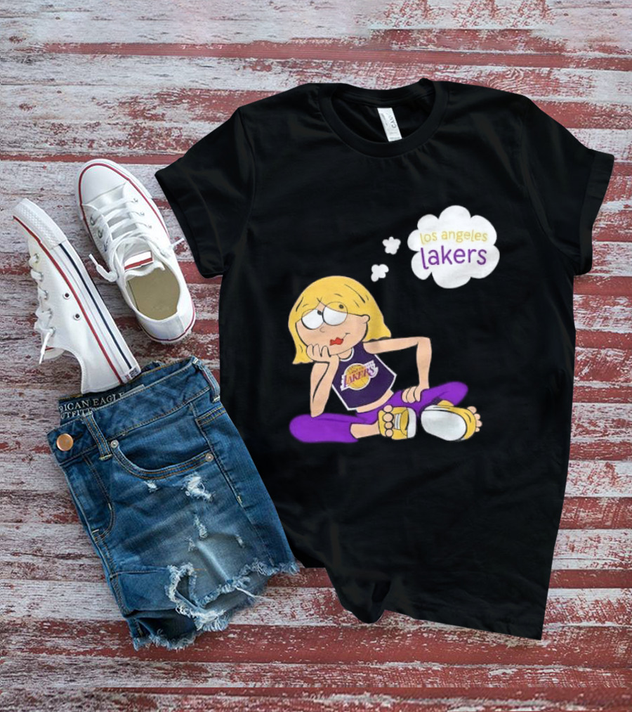 Los Angeles Lakers Cartoon Girl Daydreaming Thought Bubble T-Shirt