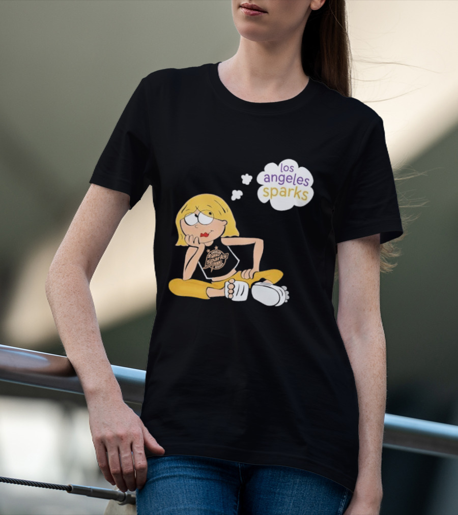 Los Angeles Sparks WNBA Blonde Girl With Astronaut Thought Bubble T-Shirt