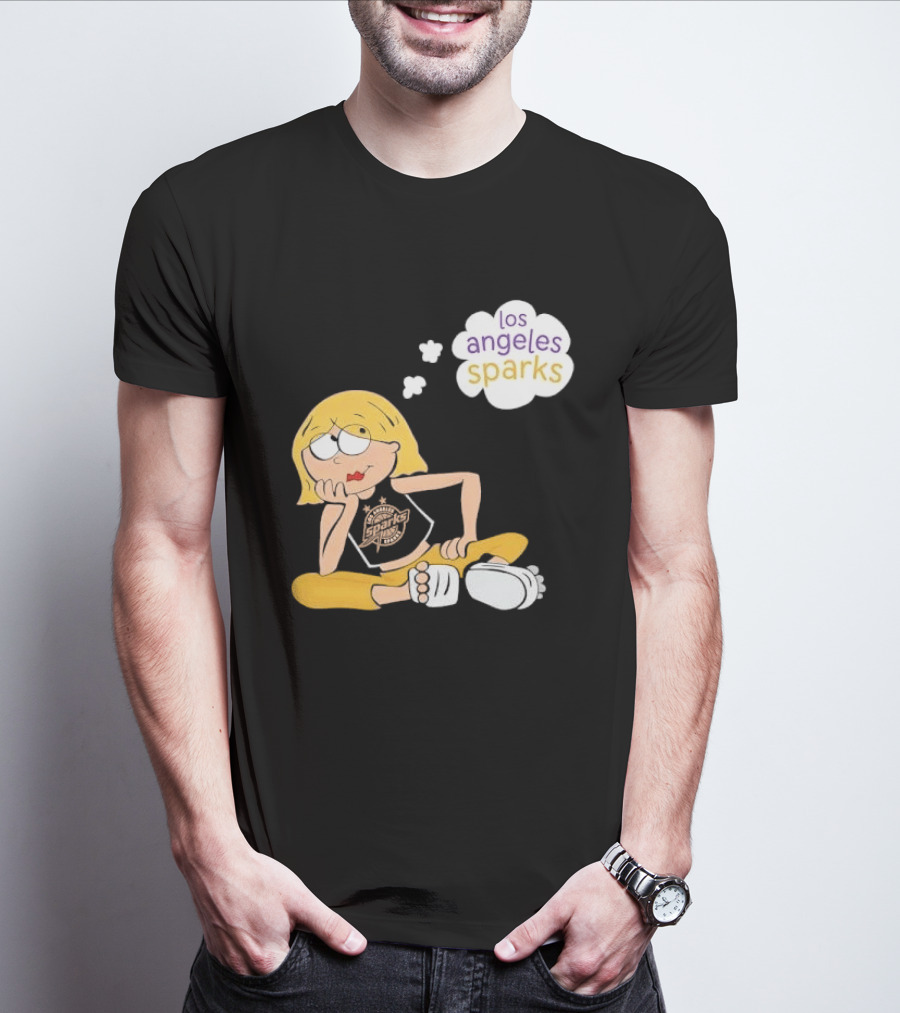 Los Angeles Sparks WNBA Blonde Girl With Astronaut Thought Bubble T-Shirt