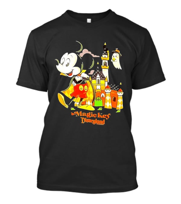 Mickey Mouse Magic Key Disneyland Resort Halloween Castle Ghost T-Shirt