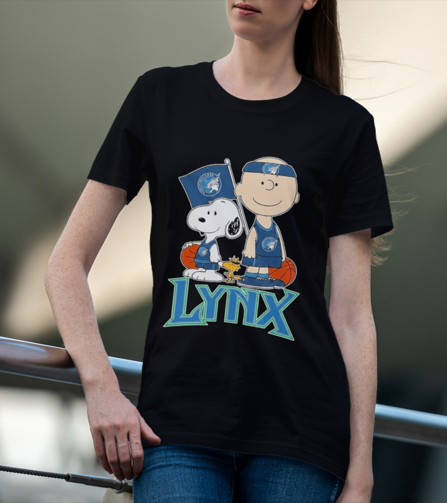Minnesota Lynx Snoopy Charlie Brown WNBA Basketball Woodstock T-Shirt