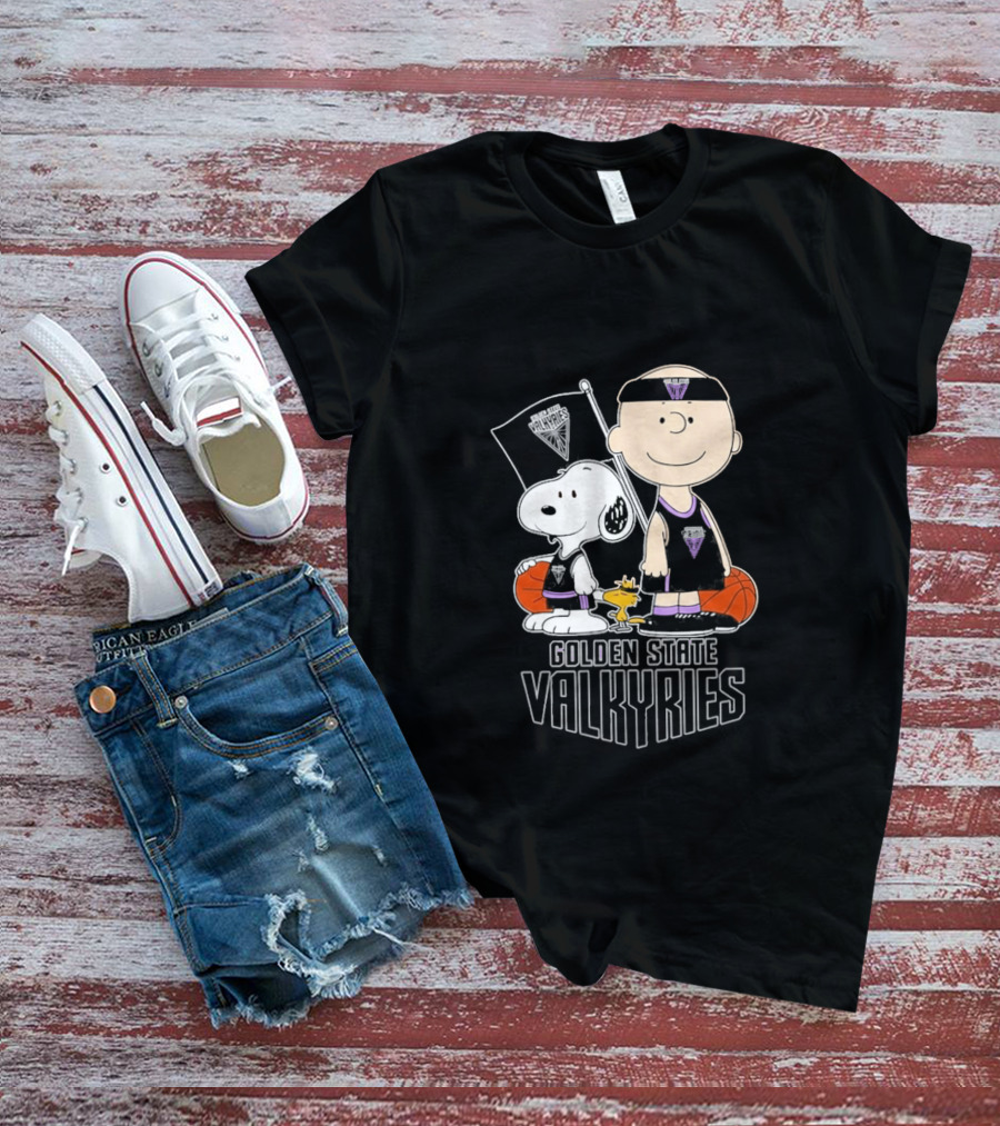 Golden State Valkyries Charlie Brown Snoopy WNBA Basketball T-Shirt