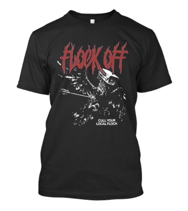 Tucker Carlson Flock Off Cull Your Local Flock Skeleton Bird Red T-Shirt