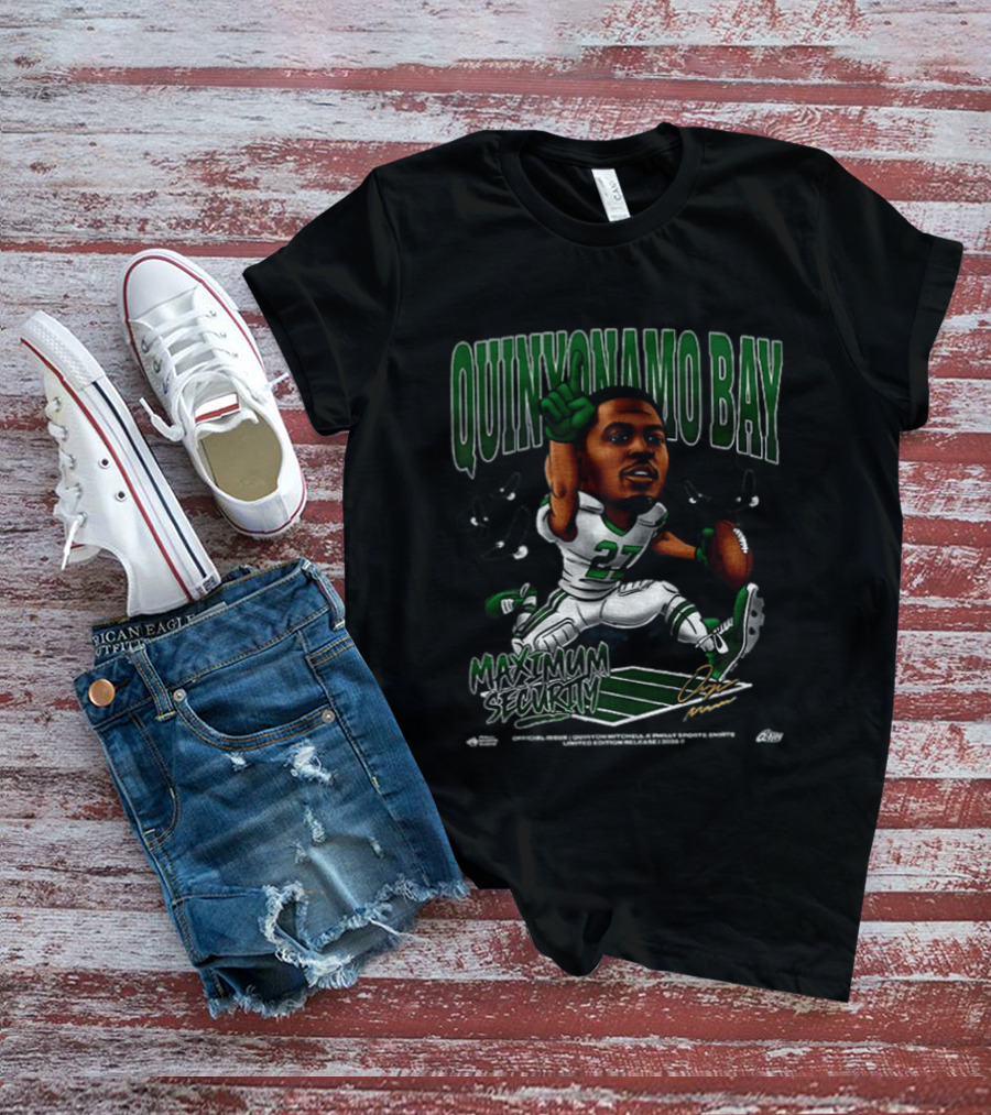 Quinyonamo Bay Maximum Security Quinyon Mitchell Philadelphia Eagles 27 T-Shirt