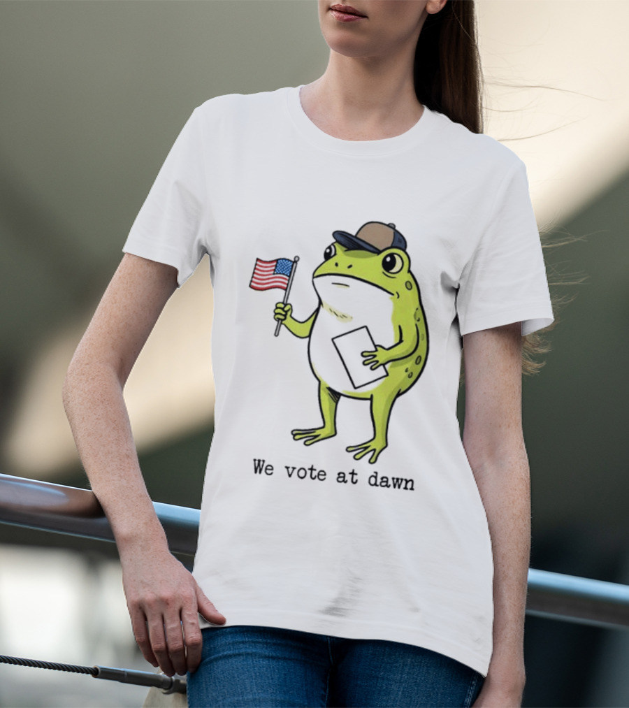 American Frog With Flag We Vote At Dawn T-Shirt