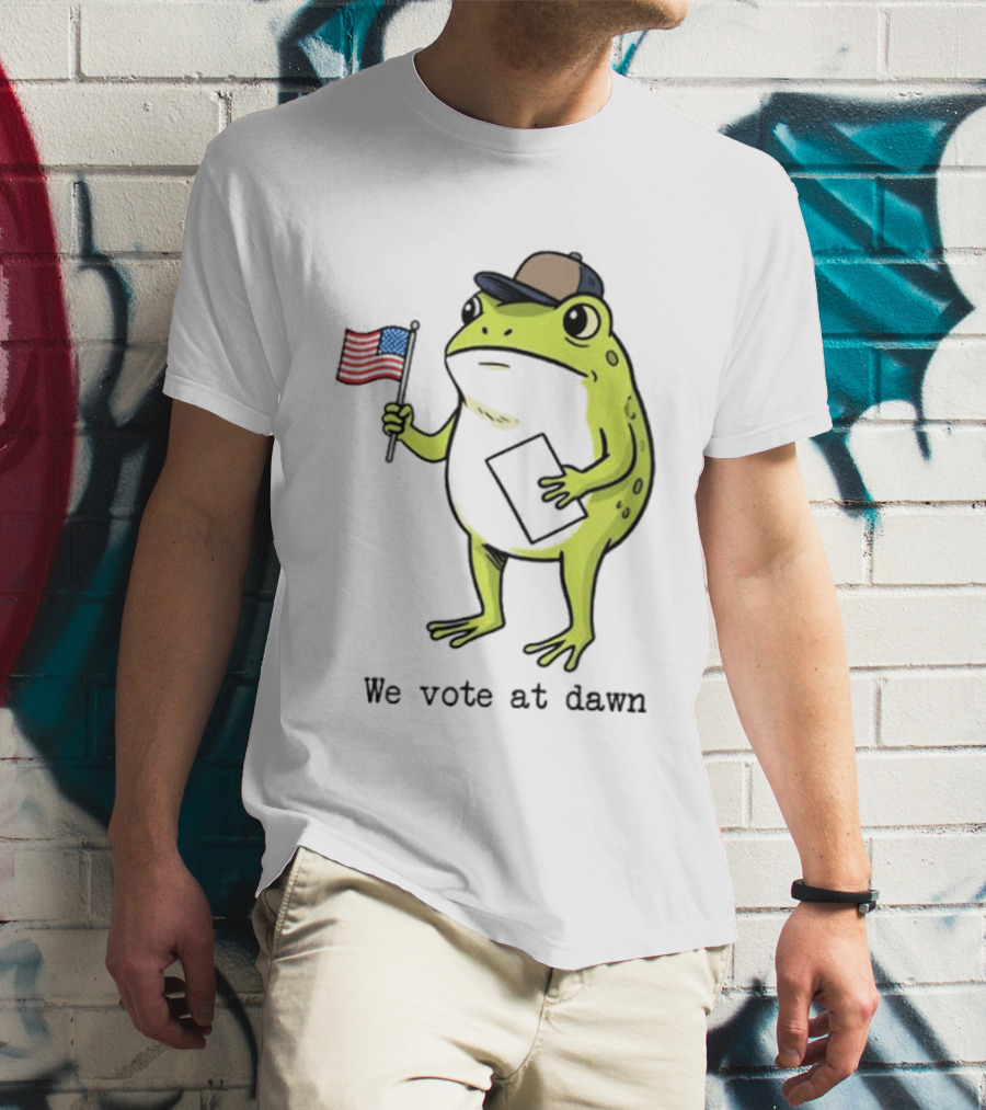 American Frog With Flag We Vote At Dawn T-Shirt