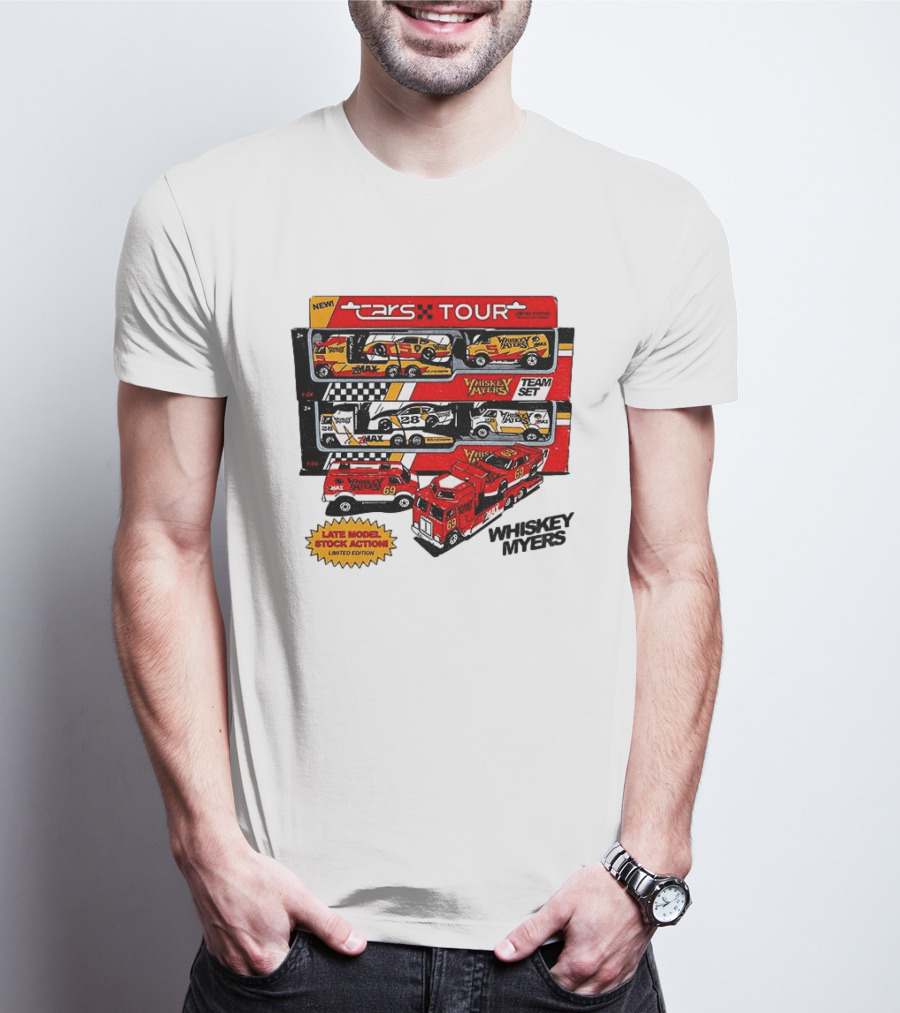NEW Cars Tour Whiskey Myers Team Set Late Model Stock Action Limited Edition T-Shirt