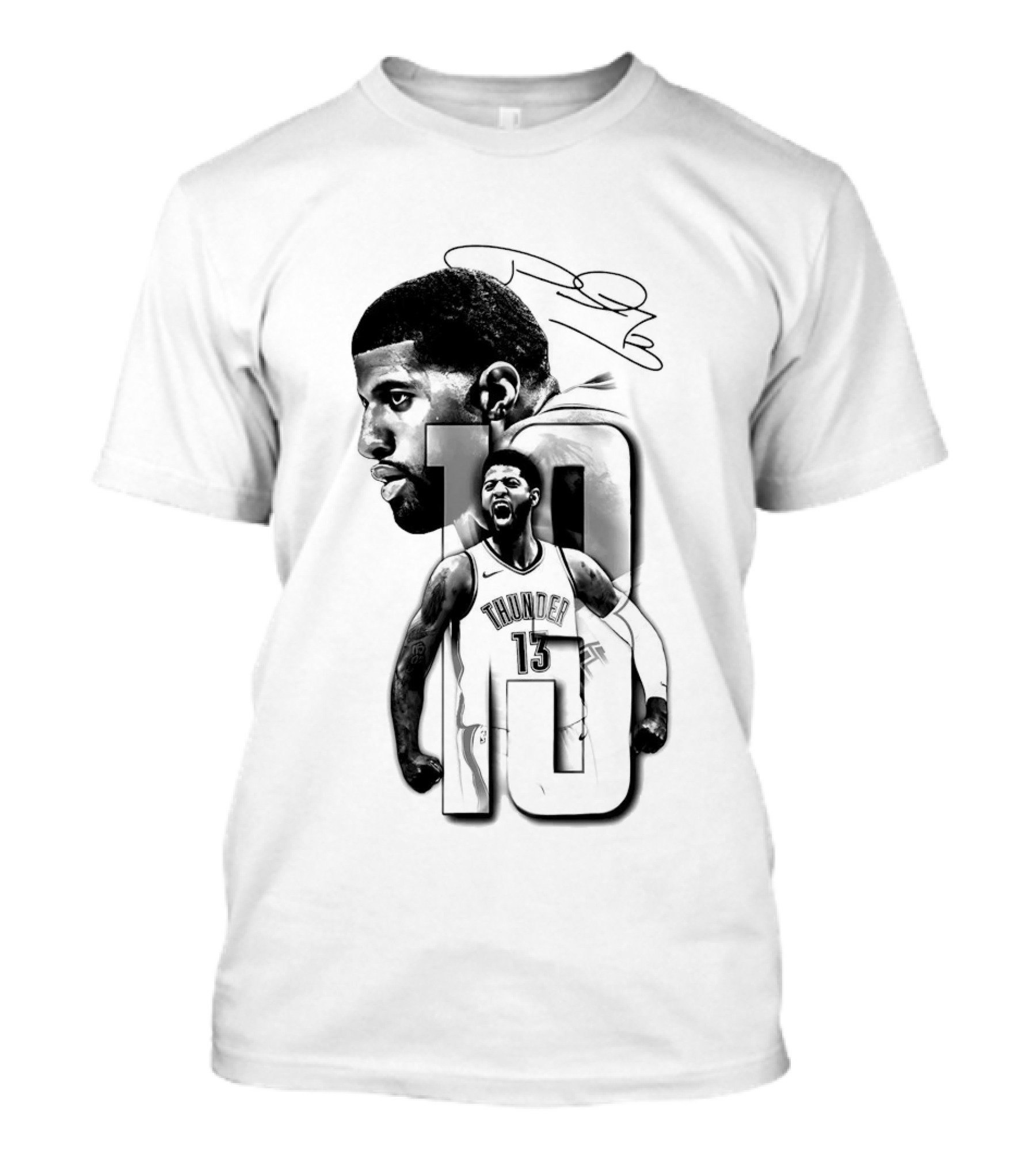 Paul George Oklahoma City Thunder Basketball Player Sketch T-Shirt
