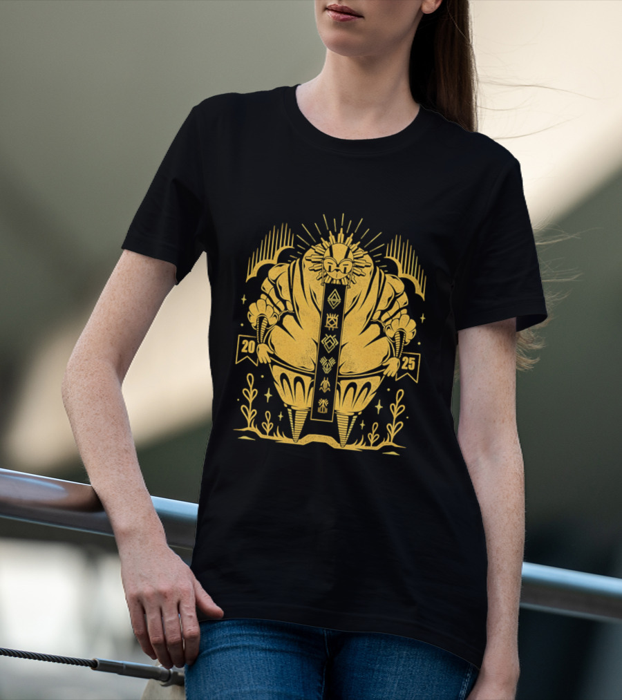 2025 Sun God Symbols Ornate Geometric Motif T-Shirt