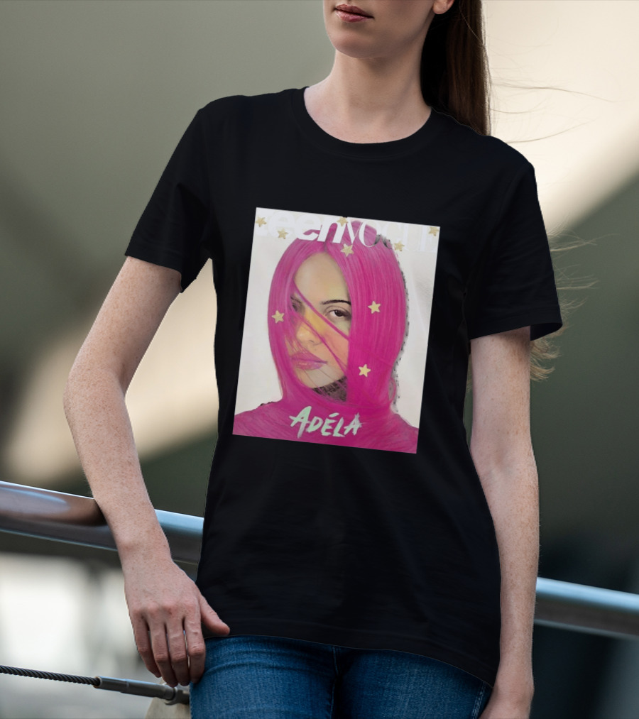 Teen Vogue Cover Adéla Pink Hair Star Accents T-Shirt