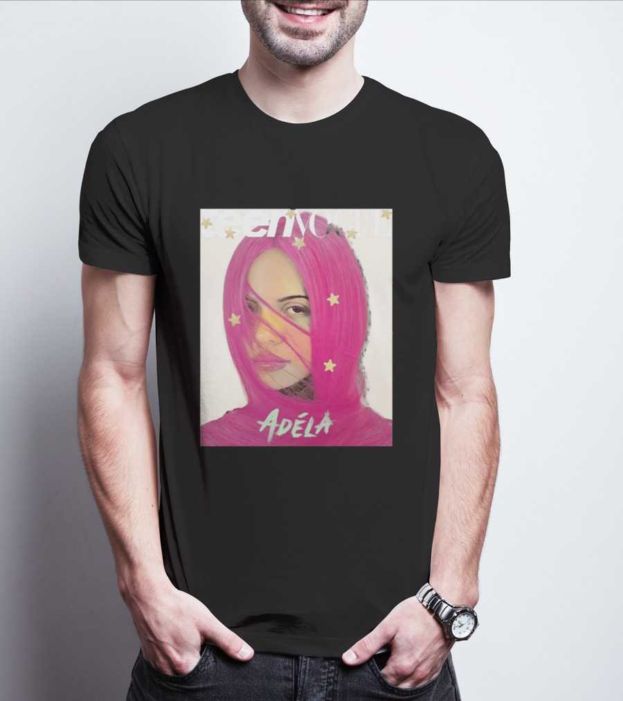Teen Vogue Cover Adéla Pink Hair Star Accents T-Shirt