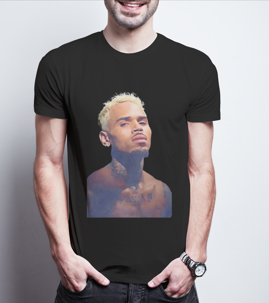 Chris Brown Blond Hair Tattoo T-Shirt