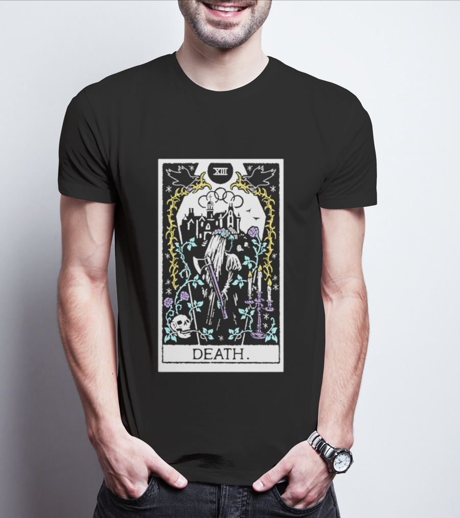 XIII Death Tarot Card Gothic Skull And Scythe T-Shirt